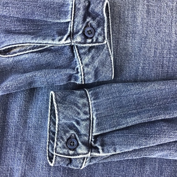 Cloth & Stone Blue Denim Peplum Shirt | XS - Picture 7 of 12